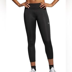Nike Women's Dri-Fit Black Run Fast Cropped Leggings Size Small DB4380-010